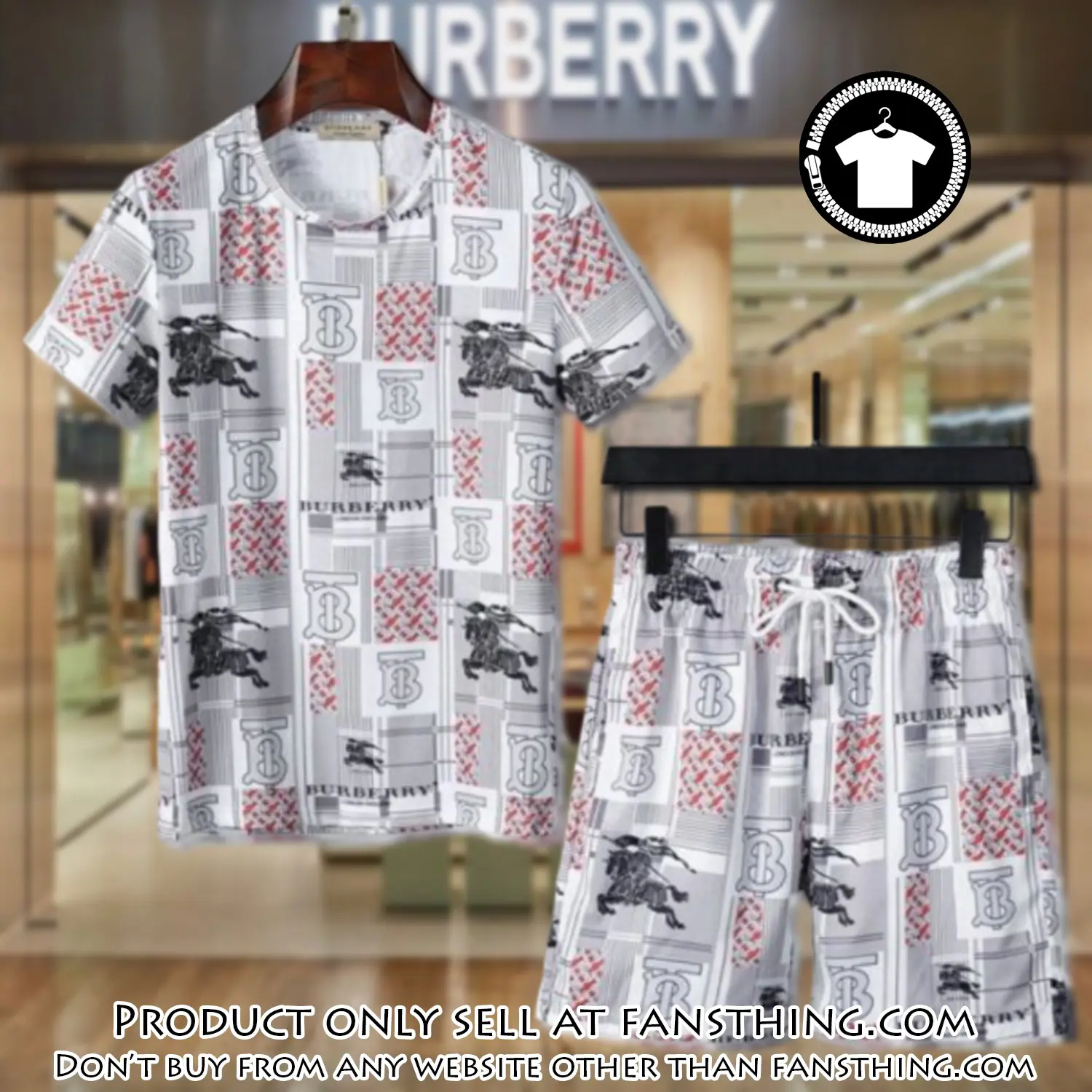 Burberry combo unisex tshirt & short limited luxury outfit cts1031 fst5903011